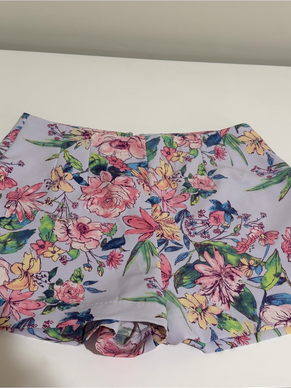 Forever 21 Pastel Floral Shorts in Lavender and Pink